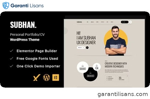 Subhan – Personal Portfolio/CV WordPress Theme