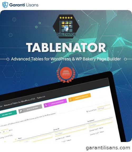 Tablenator – Advanced Tables for Visual Composer