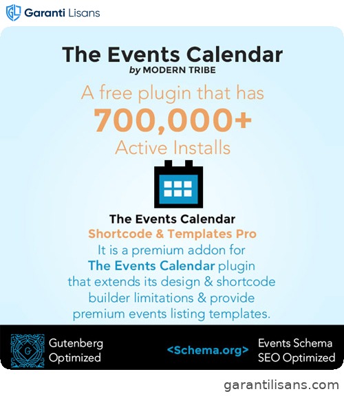 The Events Calendar Shortcode and Templates Pro – WordPress Plugin