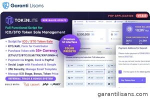 TokenLite – ICO / STO Token Sale Management Dashboard – ICO Admin Script