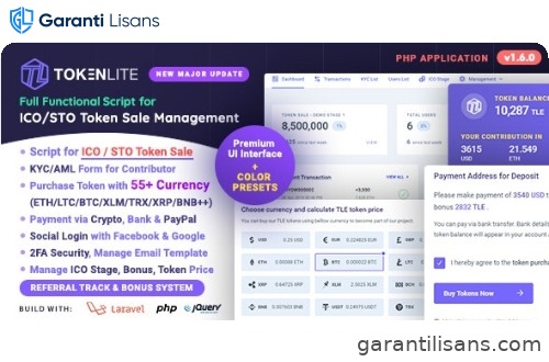 TokenLite – ICO / STO Token Sale Management Dashboard – ICO Admin Script