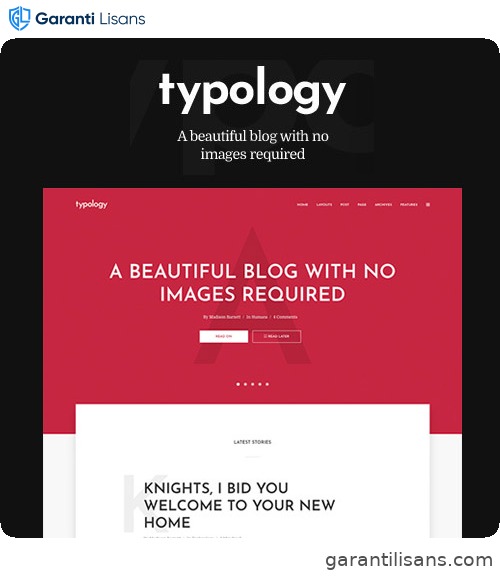 Typology – Text Based Minimal WordPress Blog Theme