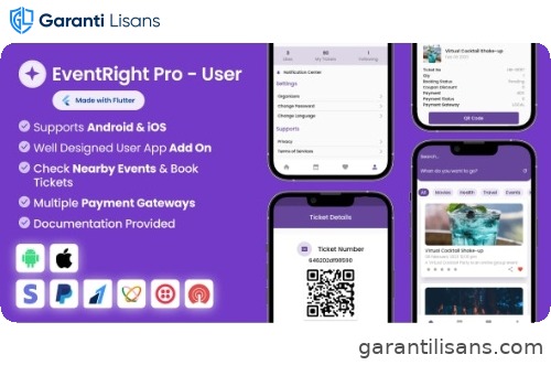 User App for EventRight Pro Event Ticket Booking System