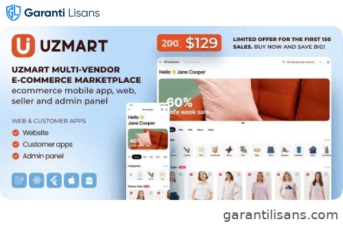 UzMart Multi-Vendor E-commerce Marketplace – eCommerce Mobile App, Web, Seller and Admin Panel