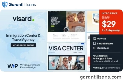 Visard – Immigration Center & Travel Agency WordPress Theme
