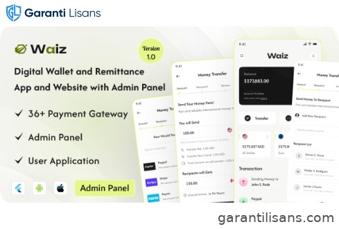 Waiz – Digital Wallet and Remittance App and Website with Admin Panel