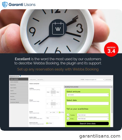 Webba Booking – WordPress Appointment & Reservation plugin