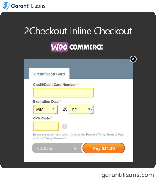 WooCommerce 2Checkout Inline Checkout