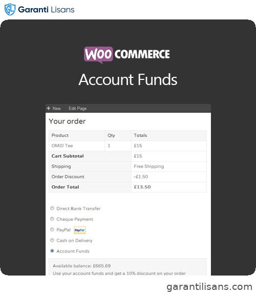 WooCommerce Account Funds