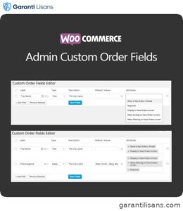 WooCommerce Admin Custom Order Fields