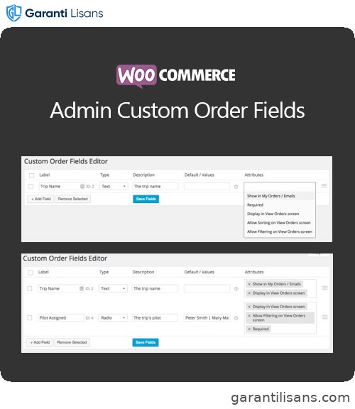 WooCommerce Admin Custom Order Fields