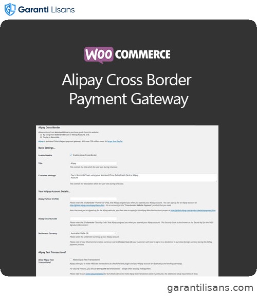 WooCommerce Alipay Cross Border Payment Gateway