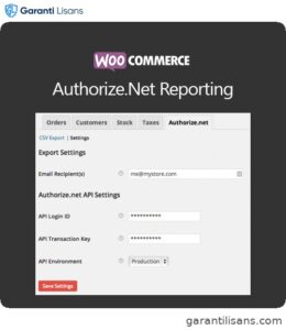 WooCommerce Authorize.Net Reporting
