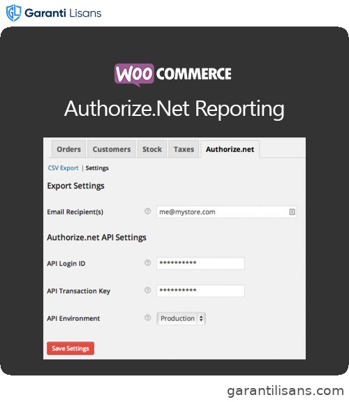 WooCommerce Authorize.Net Reporting
