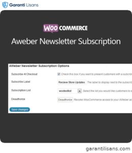WooCommerce Aweber Newsletter Subscription