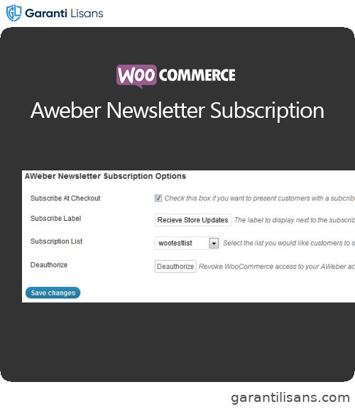 WooCommerce Aweber Newsletter Subscription