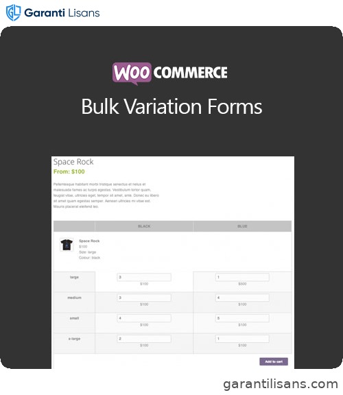 WooCommerce Bulk Variation Forms