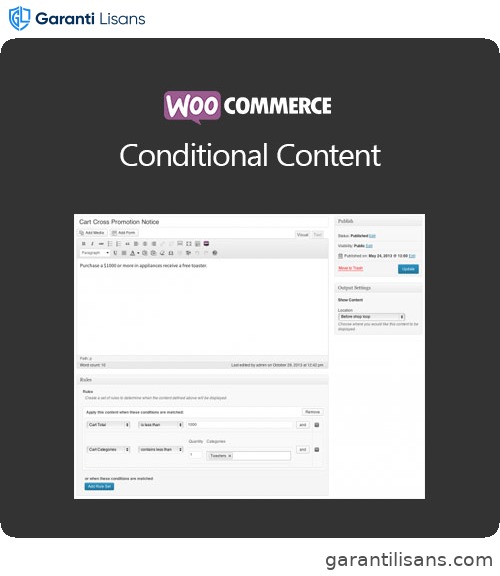 WooCommerce Conditional Content