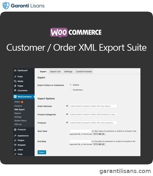 WooCommerce Customer/Order XML Export Suite