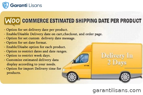 WooCommerce Estimated Delivery Or Shipping Date Per Product