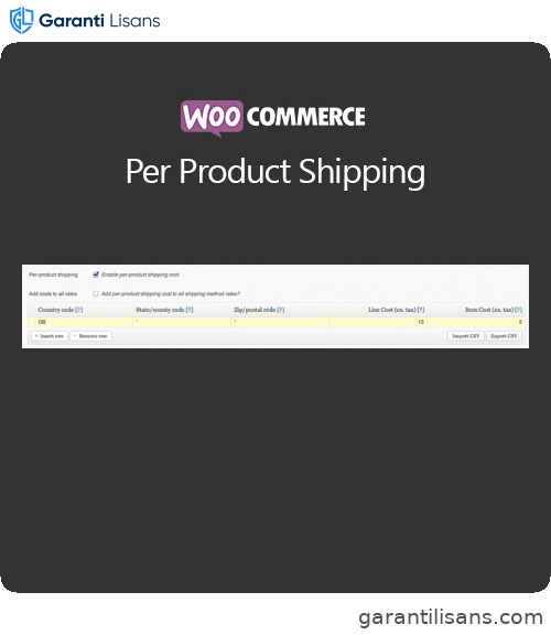 WooCommerce Per Product Shipping