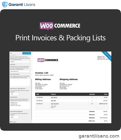 WooCommerce Print Invoices & Packing Lists