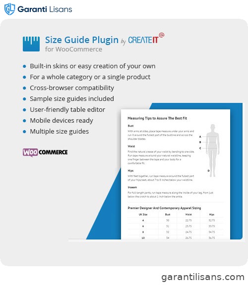 WooCommerce Product Size Guide