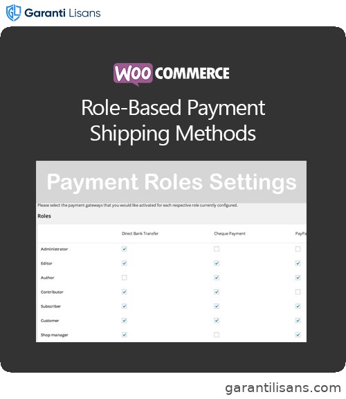 WooCommerce Role-Based Payment / Shipping Methods