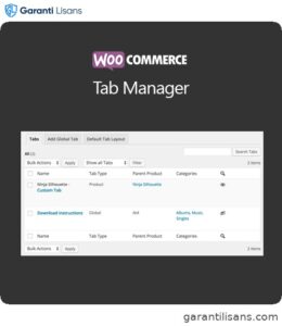 WooCommerce Tab Manager