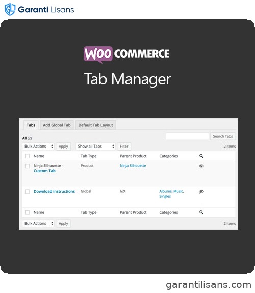 WooCommerce Tab Manager