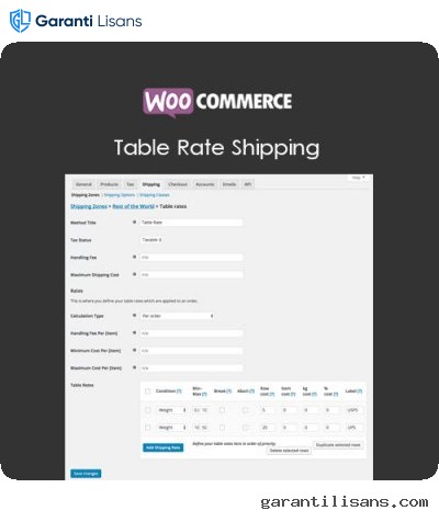 WooCommerce Table Rate Shipping