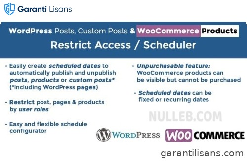 WordPress Posts & WooCommerce Products Scheduler / Restrict Access