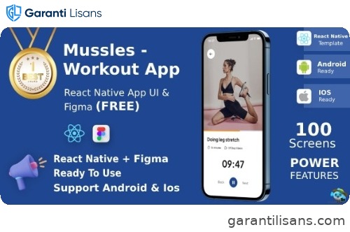 Workout Apps | UI Kit | React Native | Figma (FREE) | Mussles