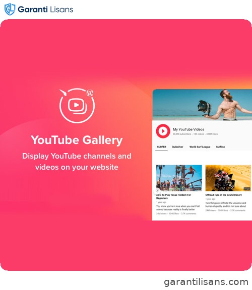 YouTube Plugin – WordPress Gallery for YouTube