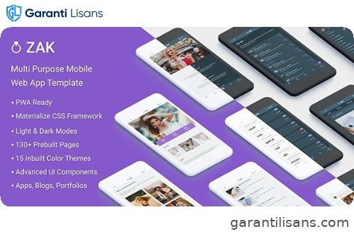 Zak: Multi Purpose Mobile Web App template (PWA)