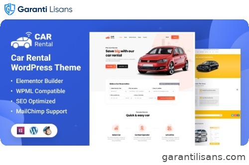 Car Rental WordPress Theme Landing Page