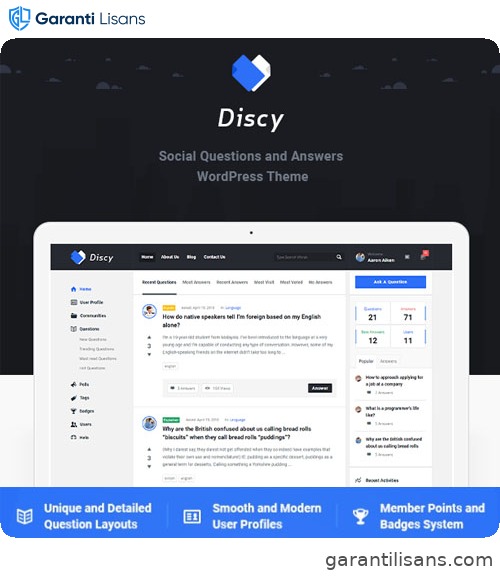 Discy – Social Questions and Answers WordPress Theme