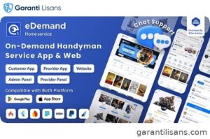 eDemand-Multi Vendor On Demand Handy Services, Handyman with Flutter App | Admin panel | Web Version