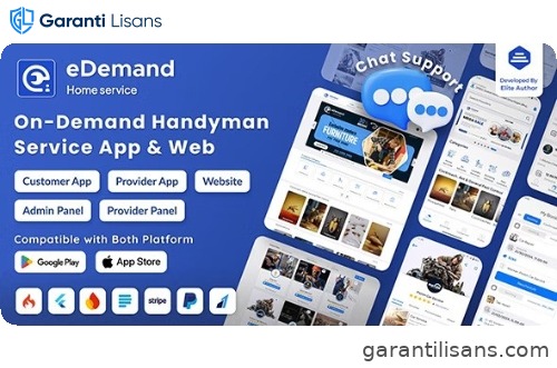 eDemand-Multi Vendor On Demand Handy Services, Handyman with Flutter App | Admin panel | Web Version