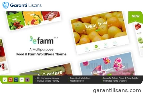 eFarm – A Multipurpose Food & Farm WordPress Theme