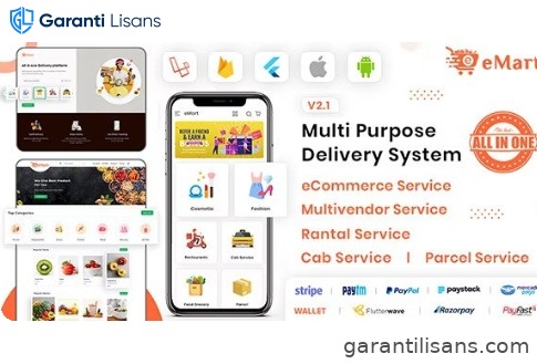 eMart | Multivendor Food, eCommerce, Parcel, Taxi booking, Car Rental App with Admin and Website