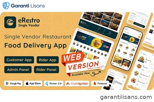 eRestro – Single Vendor Restaurant Flutter App | Food Ordering App with Admin Panel | Web Version