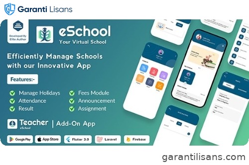 eSchool – Virtual School Management System Flutter App with Laravel Admin Panel