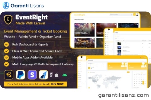EventRight – Ticket Sales and Event Booking & Management System – (saas)