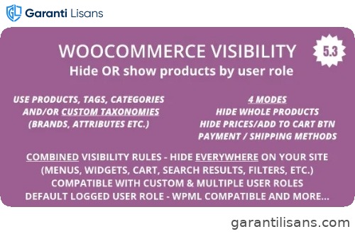 WooCommerce Hide Products, Categories, Prices, Payment and Shipping by User Role