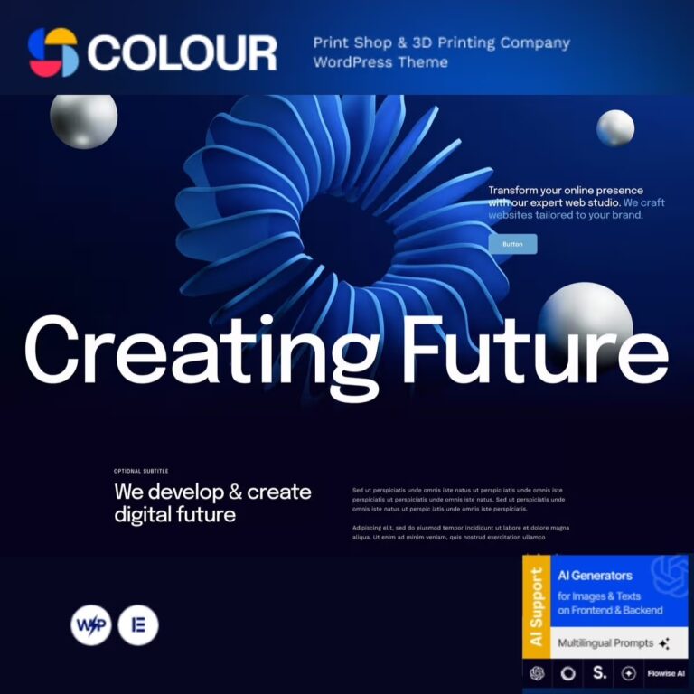 Colour – Print Shop & 3D Printing Company WordPress Theme