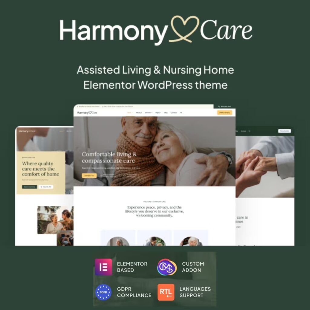 Harmony Care – Private Nursing Home & Senior Care WordPress Theme