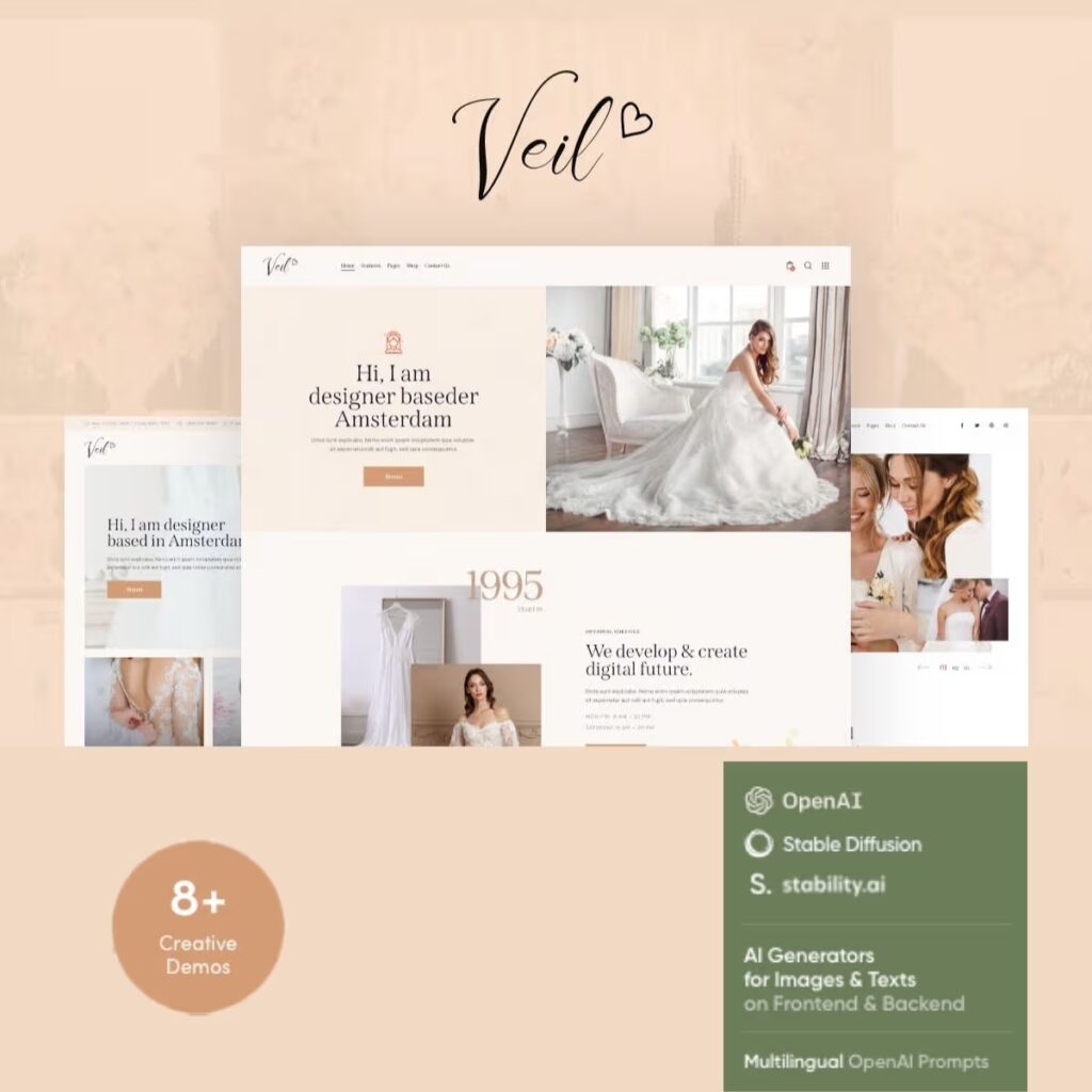 Veil – Wedding Party & Photographer WordPress Theme