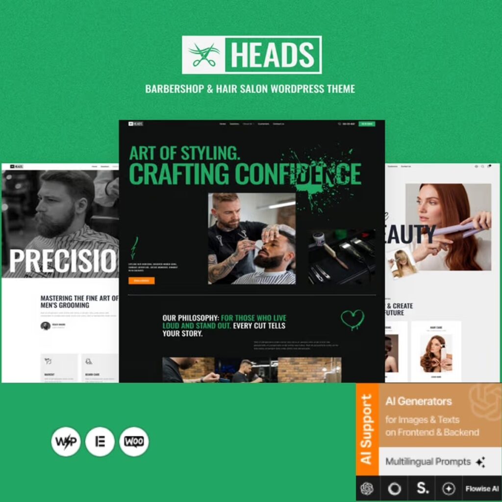 Heads – Barbershop & Hair Salon WordPress Theme