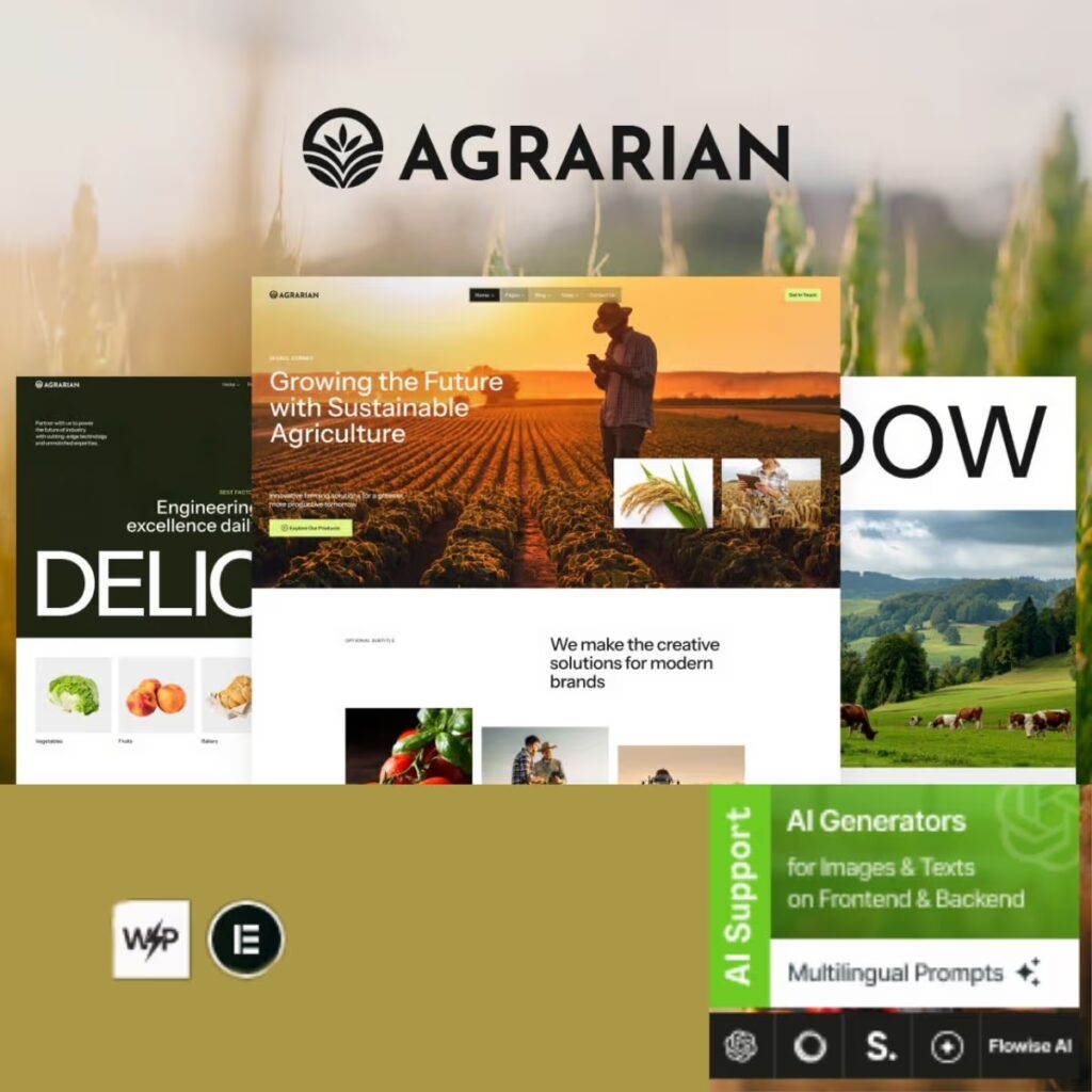 Agrarian – Agriculture Company & Organic Farm WordPress Theme